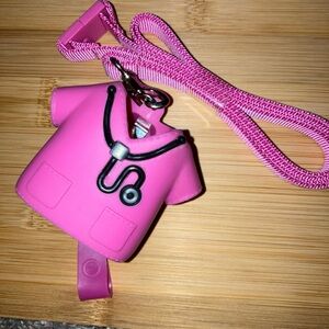 Bath & Body Works Pink Scrubs Lanyard ID Holder Gand Sanitizer Holder